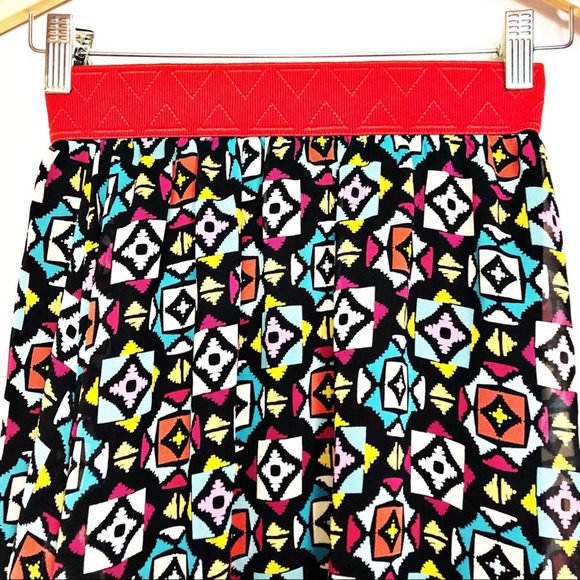 LuLaRoe Lola Colorful Geometric Boho Print Midi Skirt Size XXS NWT - Picture 4 of 7